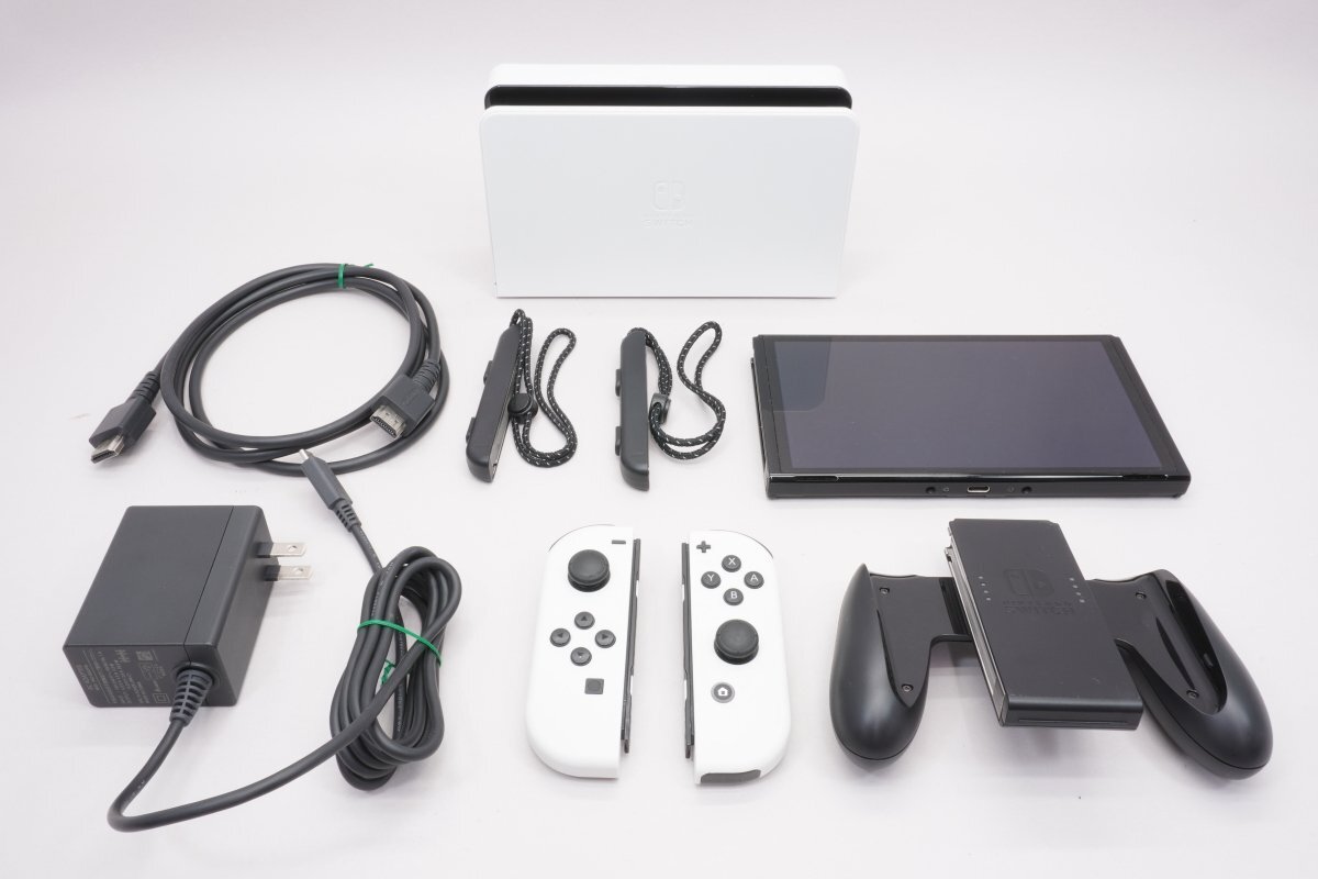 Nintendo Switch 有機ELモデル 2021【Joy Con(L)/(R)ホワイト】 ■ニンテンドー★Joshin5585(ジャンク)【1円開始・送料無料】拍卖