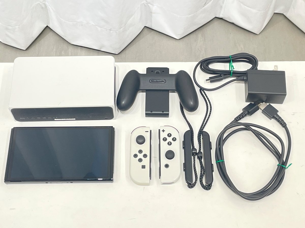 Nintendo Switch 有機ELモデル 2021【Joy Con(L)/(R)ホワイト】 ■ニンテンドー★Joshin9609(ジャンク)【1円開始・送料無料】拍卖