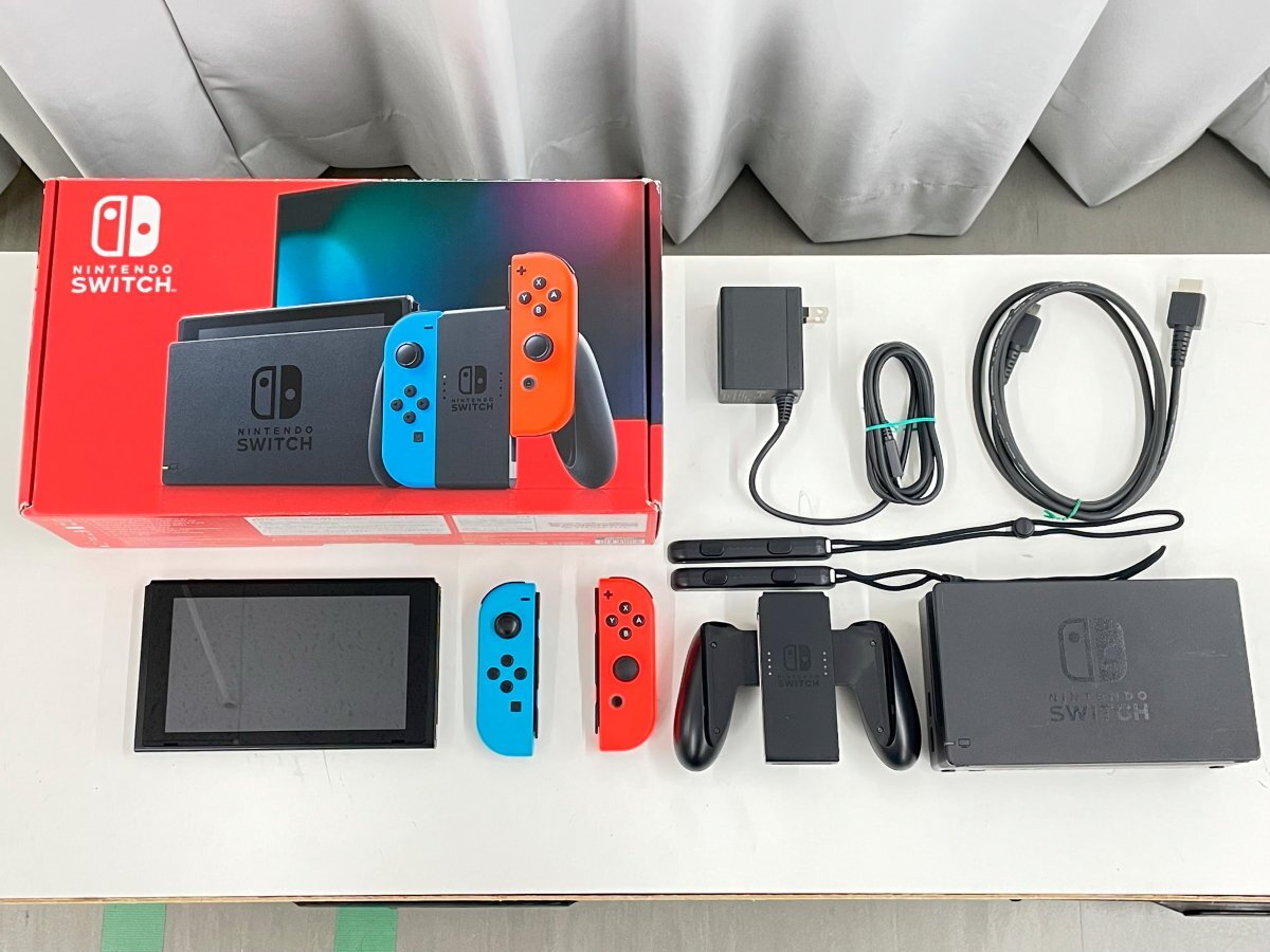 【中古】Nintendo Switch 本体 2019【Joy-Con(L) ネオンブルー/(R)ネオンレッド】 ■ニンテンドー★Joshin7319【1円開始・送料無料】拍卖