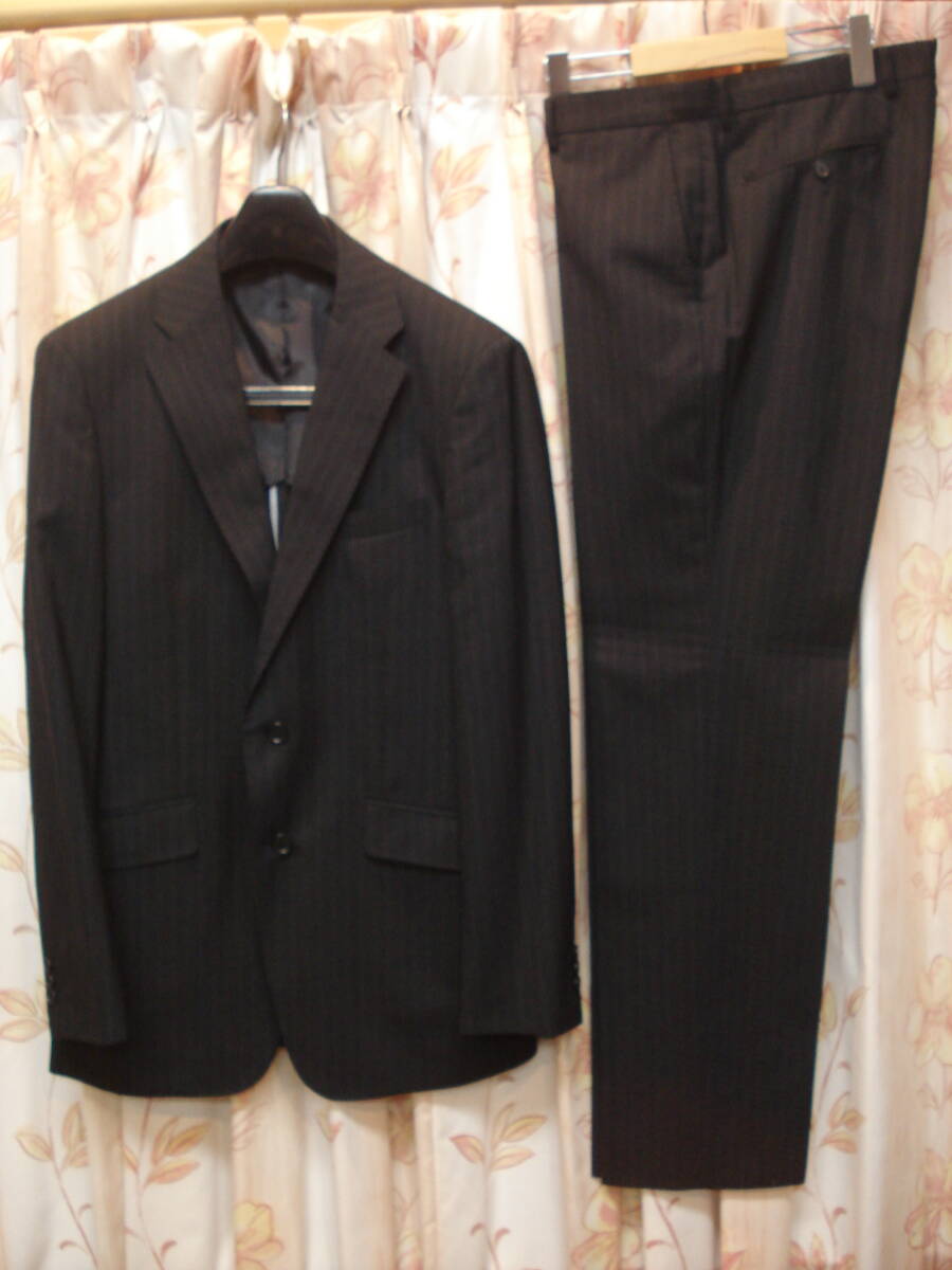 送料無料!美品! ★ 秋・冬・春もの!PAZZO!WASHABLE ウオッシャブル!A7サイズ!ウェスト:91cm!黒色!ブラックシングルスーツ!★拍卖