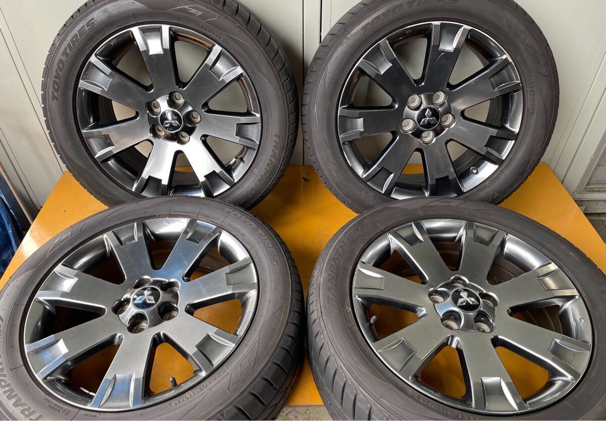《お買い得》三菱デリカD-5純正 18×7J +38 114.3/5 TOYO TRANPATH MP7 バリ山 9.5部山 タイヤ付き 225/55/18 トーヨータイヤ D5拍卖