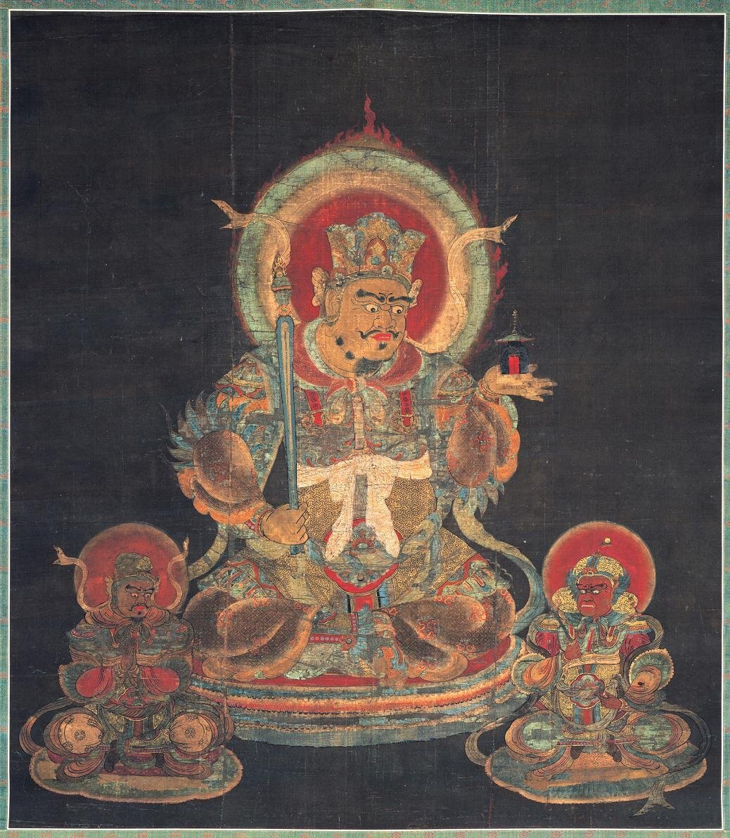 唐密 毘沙門天王像 財神 福神 戦神 壁画 東密 仏教美術 仏画 装飾 コレクション 奉納未表装zhzx248拍卖