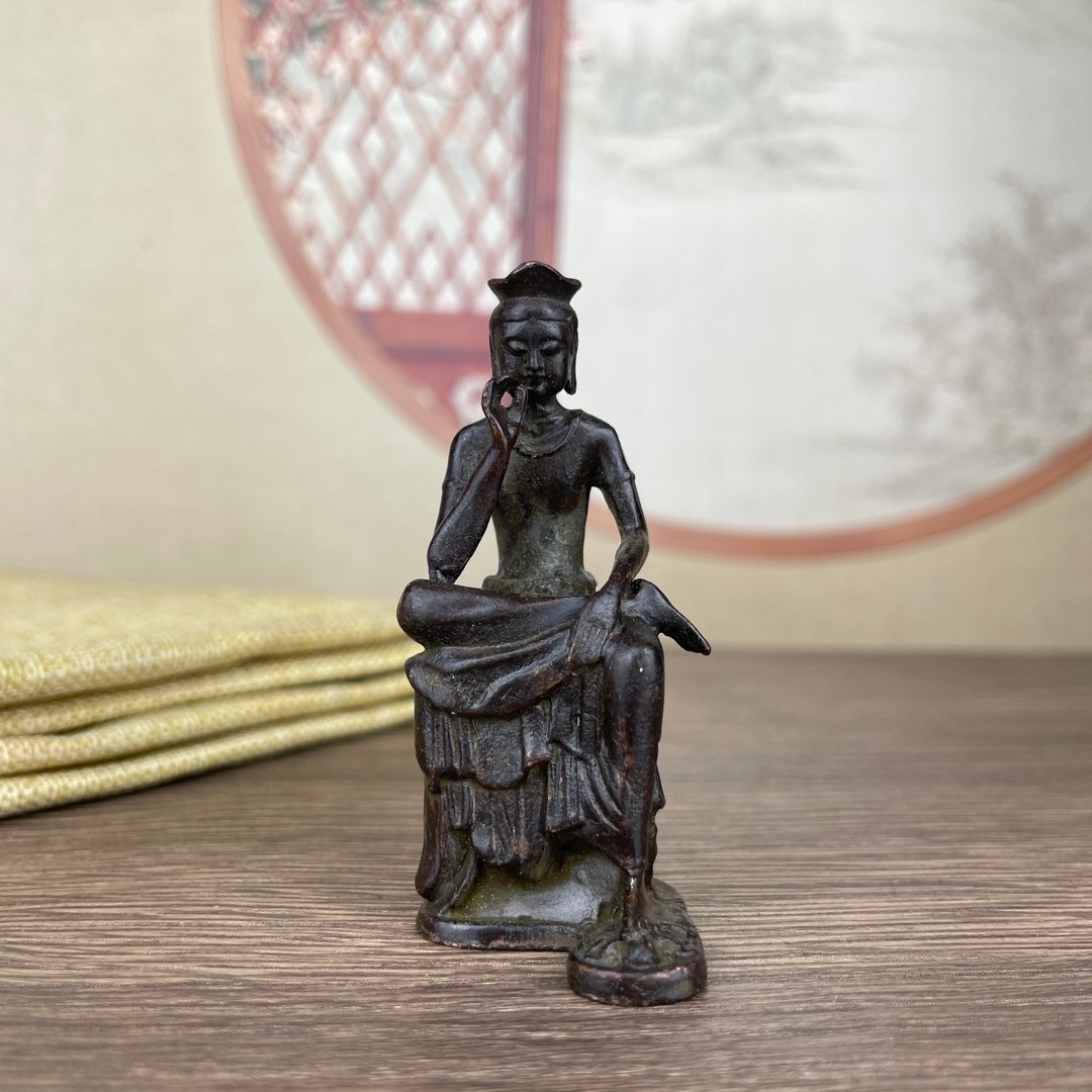 弥勒仏 弥勒菩薩 銅像 ミニ仏像 仏教古美術 仏像 大仏坐相 阿弥陀仏 仏像 装飾 置物 装飾 収蔵 dpp361拍卖