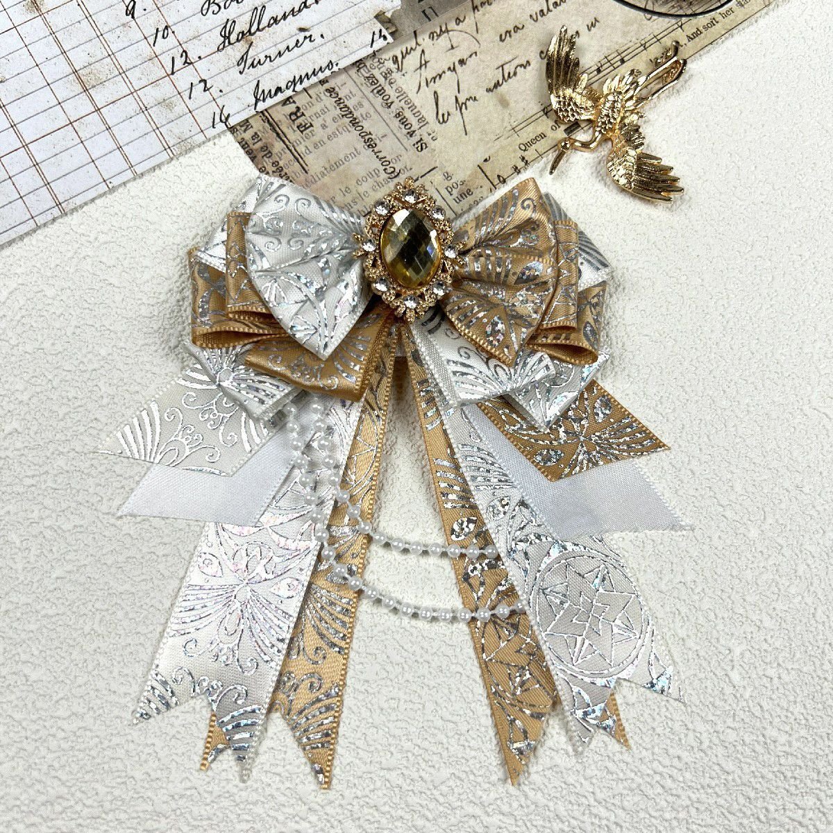 送料無料 リボン 豪華 ゴージャス ロリータ ヘアアクセサリー スクールネクタイ 痛バッグ 応援グッズ推し活 装飾 簡易包装 1点のみ ZH1068拍卖