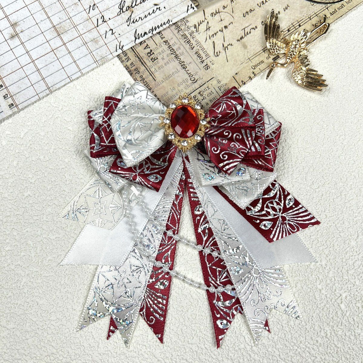 送料無料 リボン 豪華 ゴージャス ロリータ ヘアアクセサリー スクールネクタイ 痛バッグ 応援グッズの飾り 装飾 簡易包装 1点のみ ZH1065拍卖