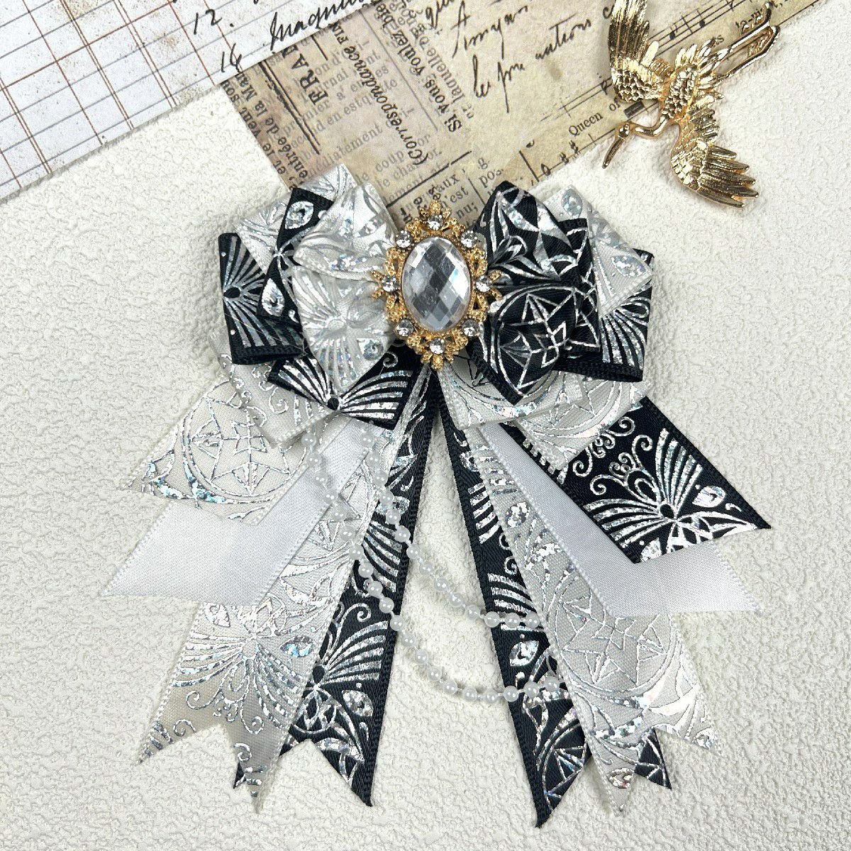 送料無料 リボン 豪華 ゴージャス ロリータ ヘアアクセサリー スクールネクタイ 痛バッグ 応援グッズの飾り 装飾 簡易包装 1点のみ ZH1064拍卖