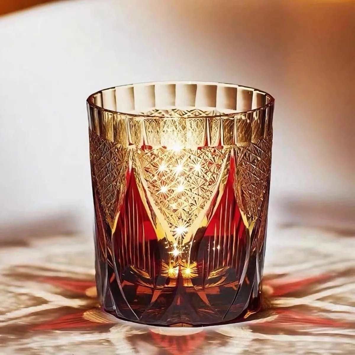 訳あり 在庫処分 お買い得 ロックグラス クリスタルガラス 切子 ウィスキー用 ドリング用 箱なし 簡易包装 自宅用 1点のみ ZH1777拍卖