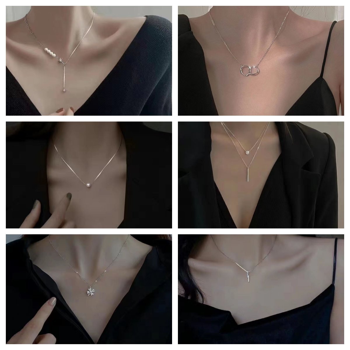 6本セット 送料無料 お買い得 ネックレス レディース ペンダント アクセサリー シンプル プレゼント 郵便発送 簡易包装 ZH973拍卖