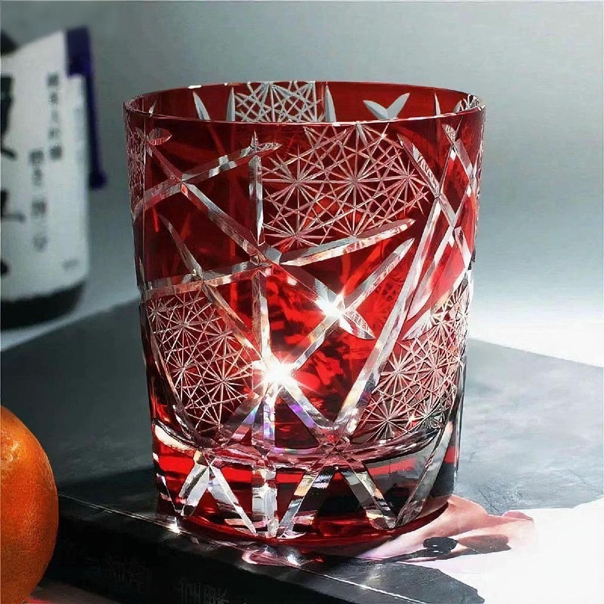 訳あり 在庫処分 お買い得 ロックグラス クリスタルガラス 切子 ウィスキー用 ドリング用 箱なし 簡易包装 自宅用ZH1700拍卖