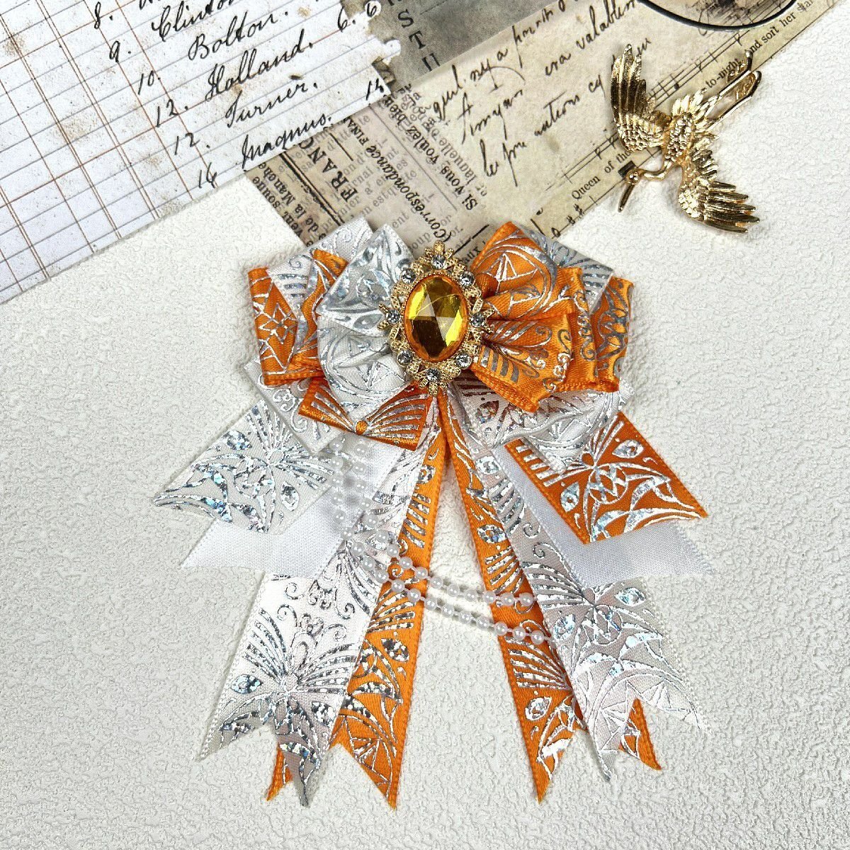 送料無料 リボン 豪華 ゴージャス ロリータ ヘアアクセサリー スクールネクタイ 痛バッグ 応援グッズ推し活 装飾 簡易包装 1点のみ ZH1069拍卖