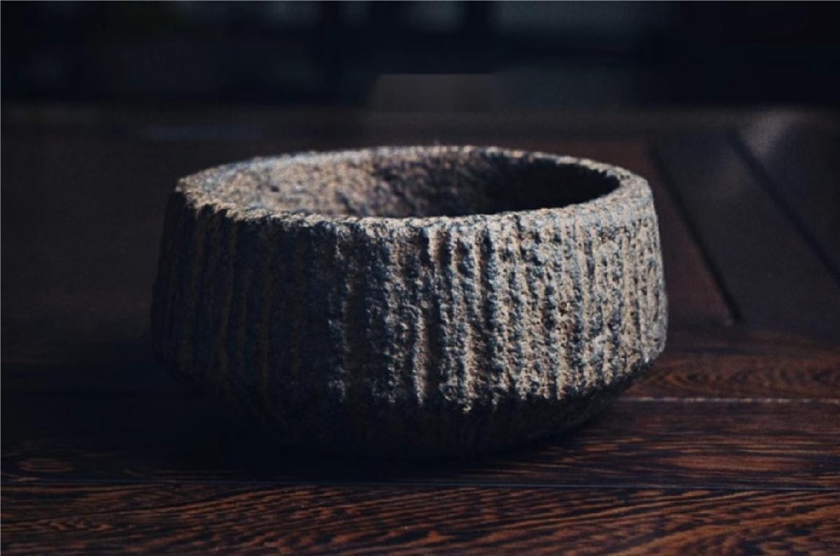 造園資材 花飾り台 寄せ植え鉢 水鉢 山苔鉢 山野草鉢 多肉植物鉢 小品盆栽鉢 花器 テラスガーデニング 民具 彫刻 観賞 置物sux053拍卖