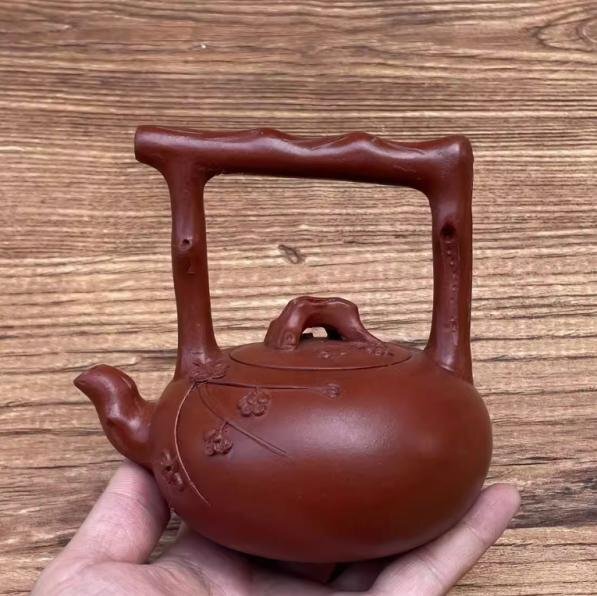 極細工 旧蔵 宜興紫砂壺 朱泥 名家手作壺 顧景舟 在銘 茶壺 煎茶道具 茶具 茶道品 置物 擺件 中国美術 装飾 収蔵 コレクション sux149拍卖