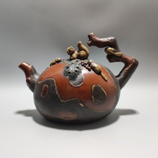 極細工 旧蔵 宜興紫砂壺 名家手作壺 茶壺 煎茶道具 茶具 茶道品 置物 擺件 中国美術 装飾 収蔵 コレクションsux171拍卖