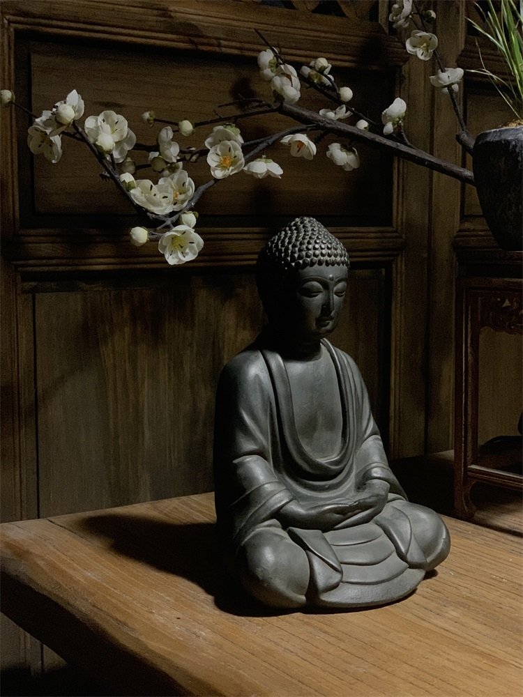 極細工 仏教古美術 仏像 大仏坐相 釈迦坐相 石仏 仏像 装飾 置物 装飾 収蔵拍卖