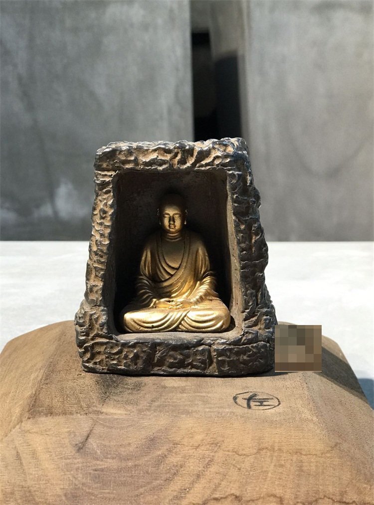 極細工 仏教古美術 仏像 石窟 大仏坐相 石仏 仏像 装飾 置物 装飾 収蔵拍卖