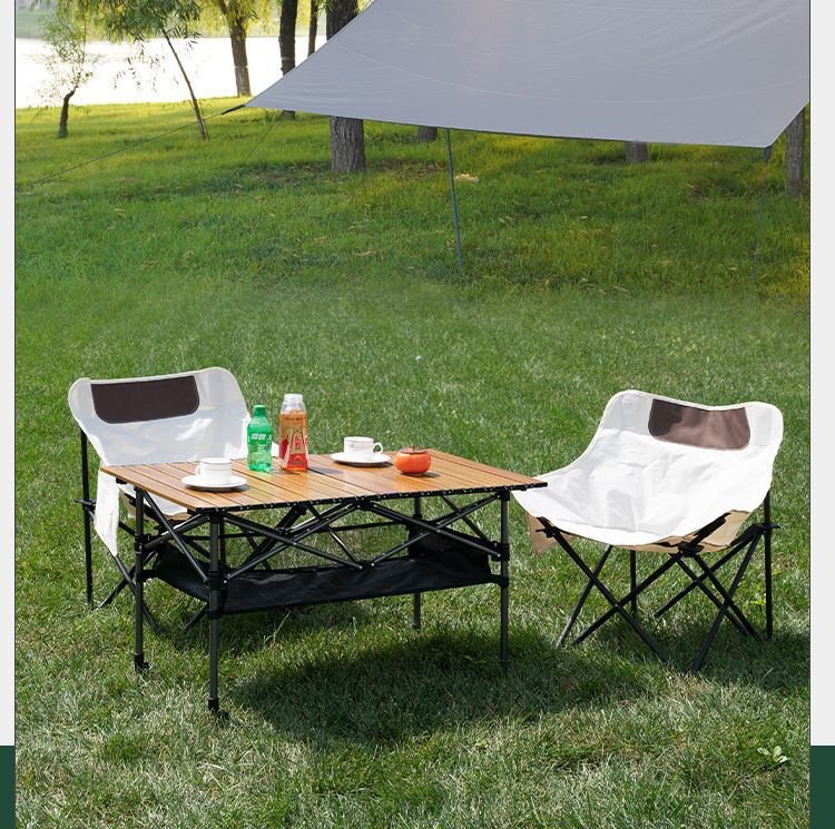 ピクニックテーブル BBQテーブル 収納バッグ付 アウトドア インドア 折りたたみ式 キャンプテーブル ビーチ 木目色95Wcm cc19拍卖