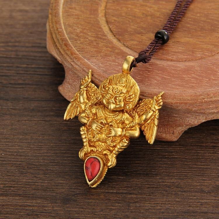 送料無料!中国 チベット 密教 純銅細工 鉱石彩珠 嵌 大日如来騎乗 大鵬金翅鳥 上古の神獣 ペンダント裝身具 護符 開運 風水 お守り 厄除け拍卖