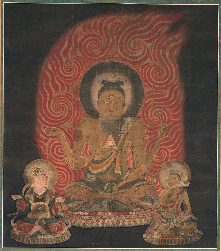 唐密 仏画 唐密護法神 十二天図 十二天像 火天像 東南火天像 壁画 東密 仏教美術 仏画 装飾 コレクション 奉納未表装拍卖