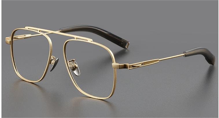 新品!送料無料!フルリム 金属 眼鏡フレーム 伊達メガネ レンズ交換可能 ヴィンテージ レトロ男女兼用ゴールド ydyj78拍卖