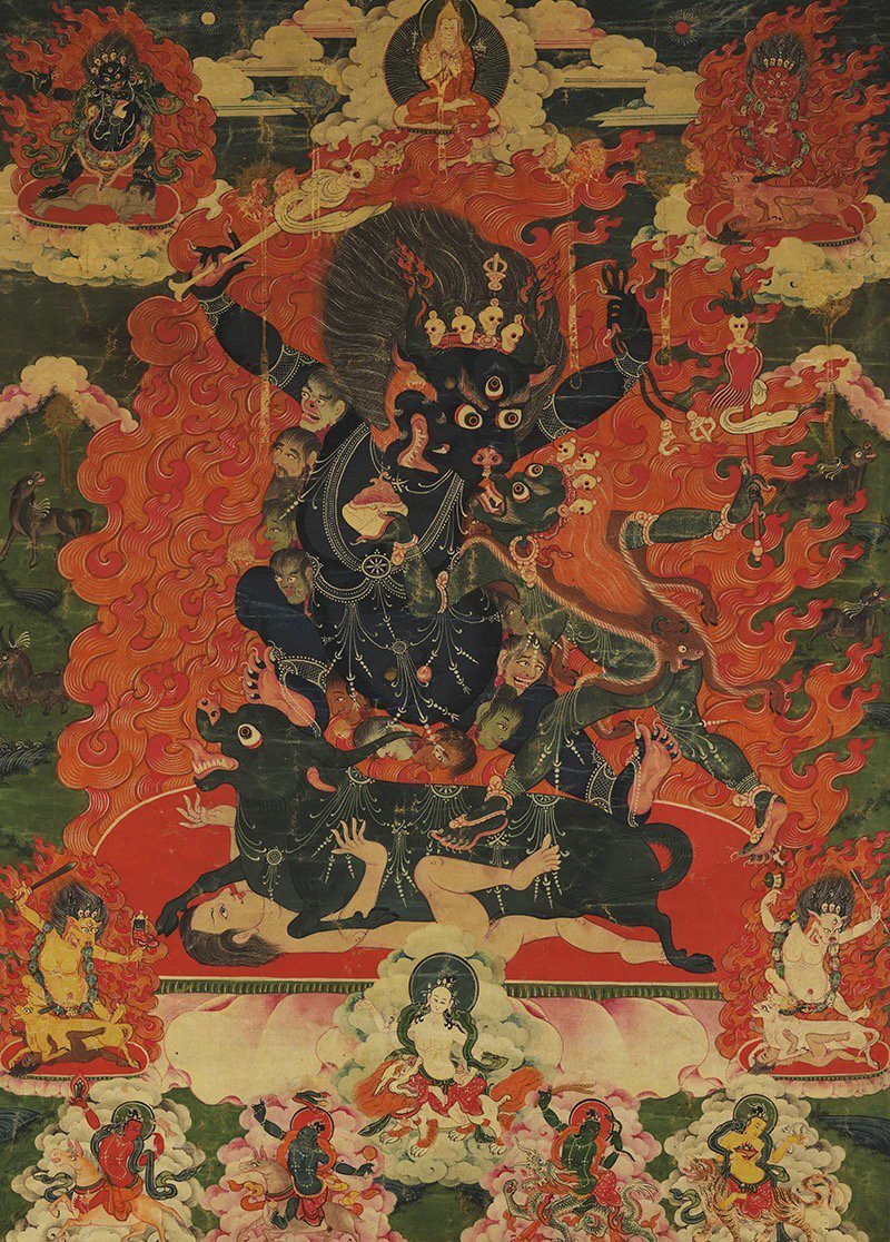 蔵伝 菩薩 仏画芯 ドンカ 外成就法王図仏画人物絵画装飾絹布画芯 仏教美術 仏像 仏画 書画 絹布 絹本 東洋画 中堂画 掛け物 未表拍卖