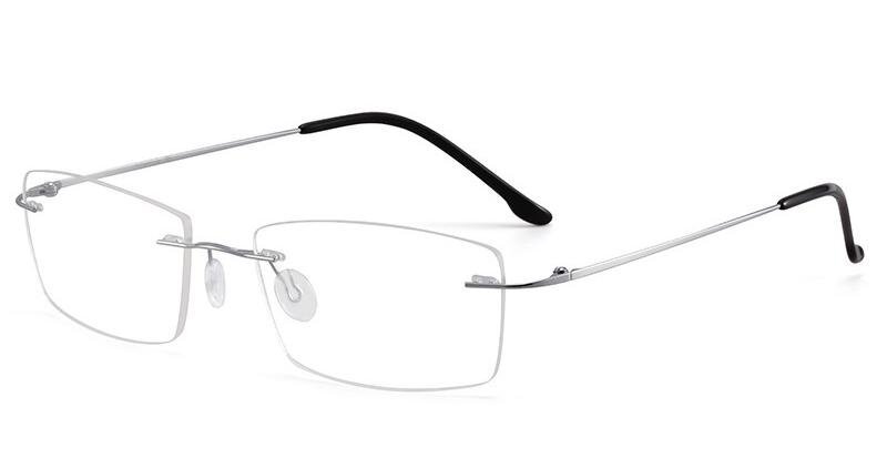 【ins風】メタルフレーム伊達メガネ ふち無し 金属チタン レンズ交換可能 美シルエット 小顔効果 男女兼用 シルバーydyj129拍卖