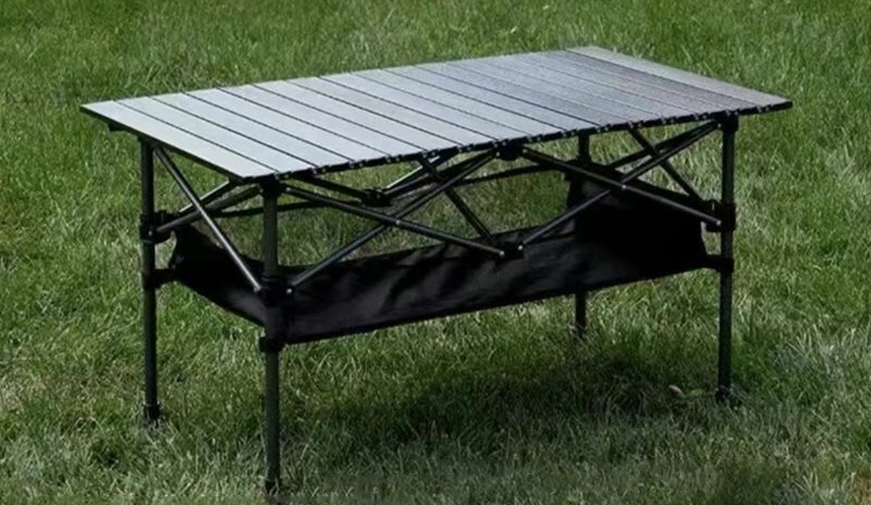 ピクニックテーブル BBQテーブル 収納バッグ付 アウトドア インドア 折りたたみ式 キャンプテーブル ビーチ ブラック95Wcm cc17拍卖