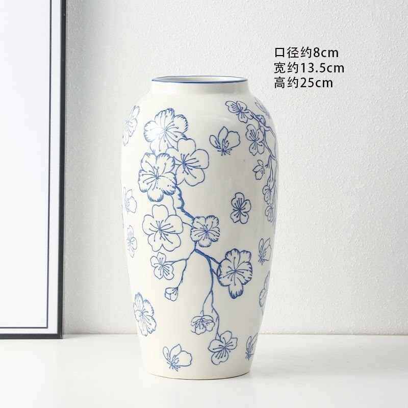 店長すすめ 青花花瓶 花瓶 中国景徳鎮産 青花伝統製法 磁器 陶磁 セラミック 美術品 工芸品 大サイズ1点 zh1622拍卖