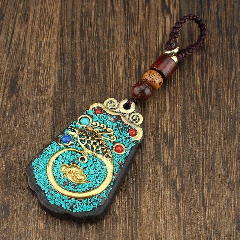 御守り ネパール 東密チベット式 ドンカー 仏牌 プレート 天眼 ストラップ 天然石使用 キーホルダー 密教 風水 魔除け 手作業 ZH1670拍卖