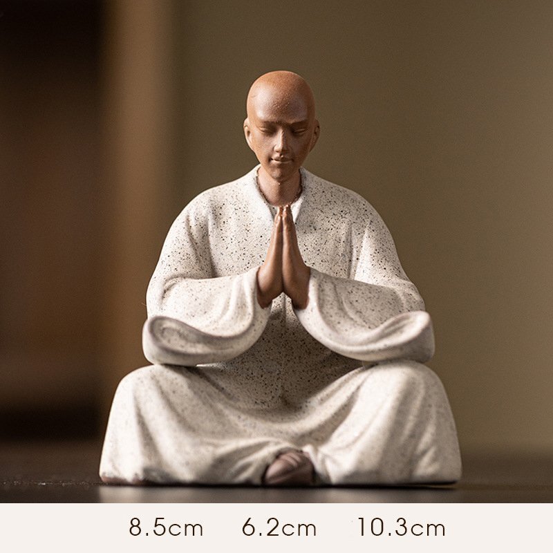 送料無料! 沙弥像 小僧像 無相小僧 禅坐無相 仏像 陶磁器 紫砂陶 セラミックス 白磁 徳化窯 仏教美術 置物 禅意 供養 装飾 収蔵cdp245拍卖