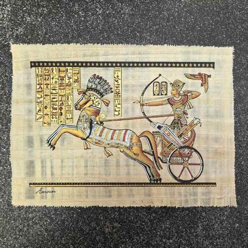 エジプト画 エジプトパピルス画 エジプト草紙画 掛け物 未表装 dpp410拍卖