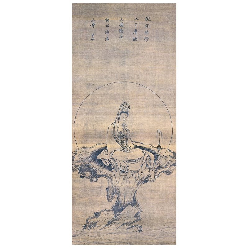 白衣観音図 女尊 仏教美術 仏画 絹本 東洋画 中堂画 掛け物 未表装 zhzx082拍卖