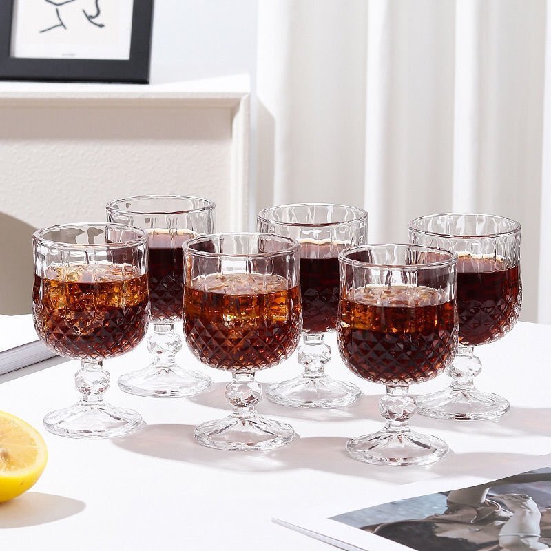 お買い得 6点セット ワイングラス ロックグラス ウイスキー ジュース ガラス グラス クリスタル 美品 杯 盃 酒杯 クラシック zh1003拍卖