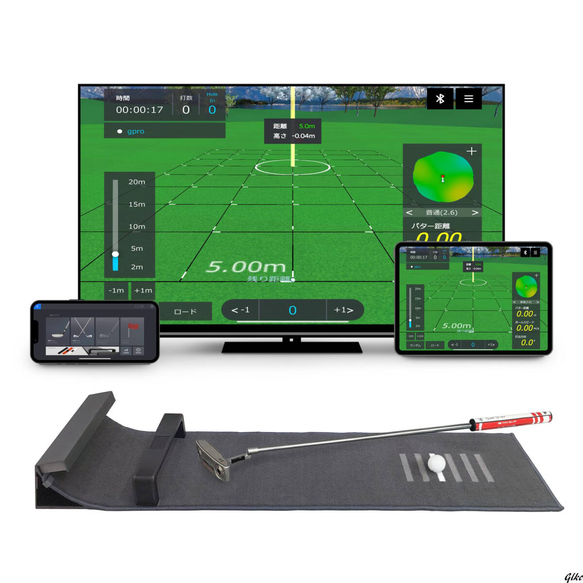 【打ったボールが自動で戻る自動返球機能付き】 ゴルフ練習器具 パターマット 屋内練習用 初心者 ゴルフトレーニング器具 ロングパット拍卖