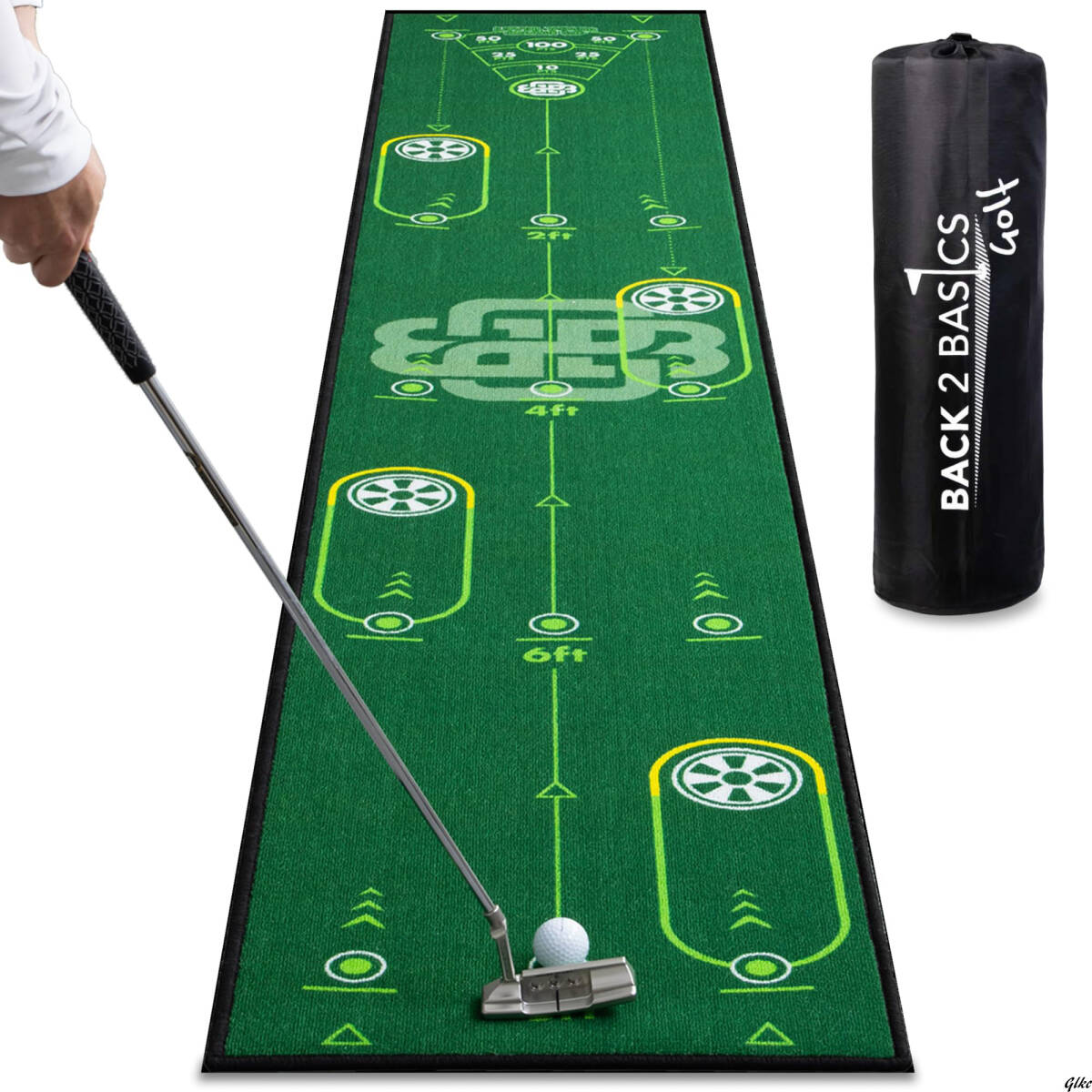 【高速グリーン設計で実戦に近い感覚を養える】 ゴルフパター練習マット 距離感強化 ショートパット 方向性向上 静音パター練習 グリーン拍卖