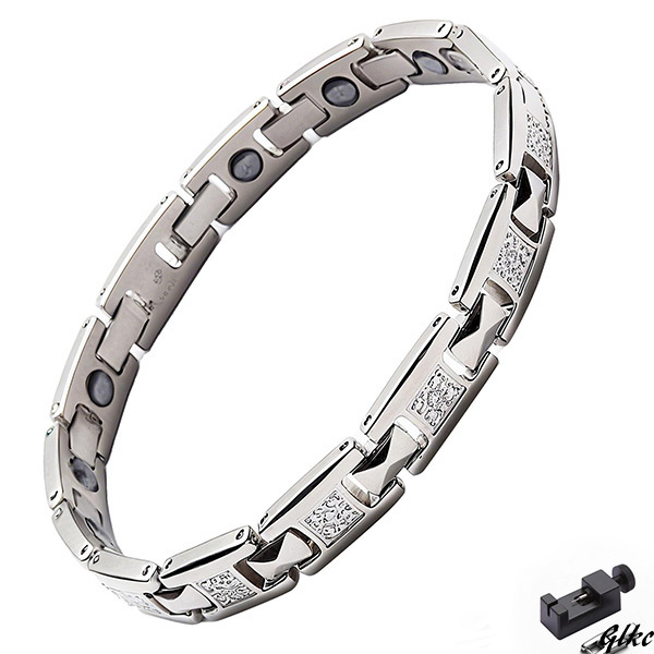 【健康サポート&静電気除去 チタンブレスレット】 チタンブレスレット ゲルマニウム レディース 静電気除去 健康ジュエリー プレゼント拍卖