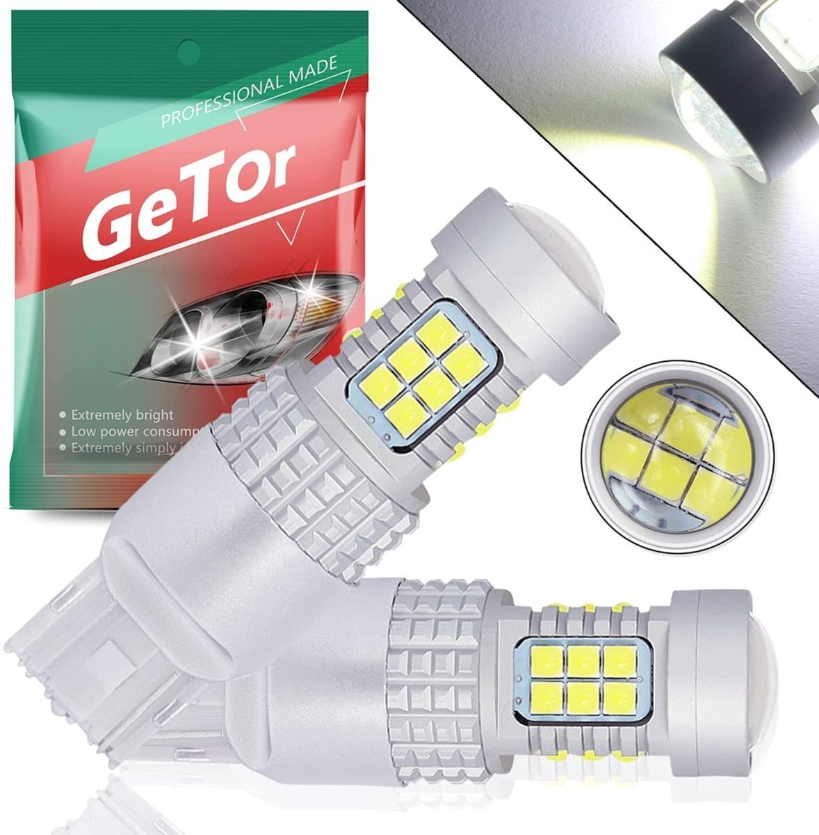 T20 ダブル球 ホワイト 7443 LED 高輝度 ダブル t20 LED 7443 W21/5W バックライトLEDバルブ ホワイト レッド 2個入り☆カラー/2色選択/1点拍卖