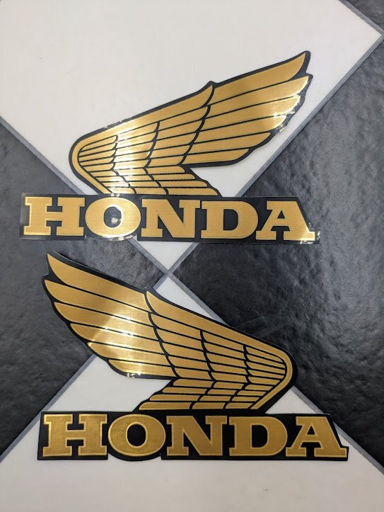 ホンダ HONDA ウィング マーク エンブレムステッカー ゴールド 検/ CB400SF CB400F CBX400F CBR ダックス タンク サイドカバー拍卖