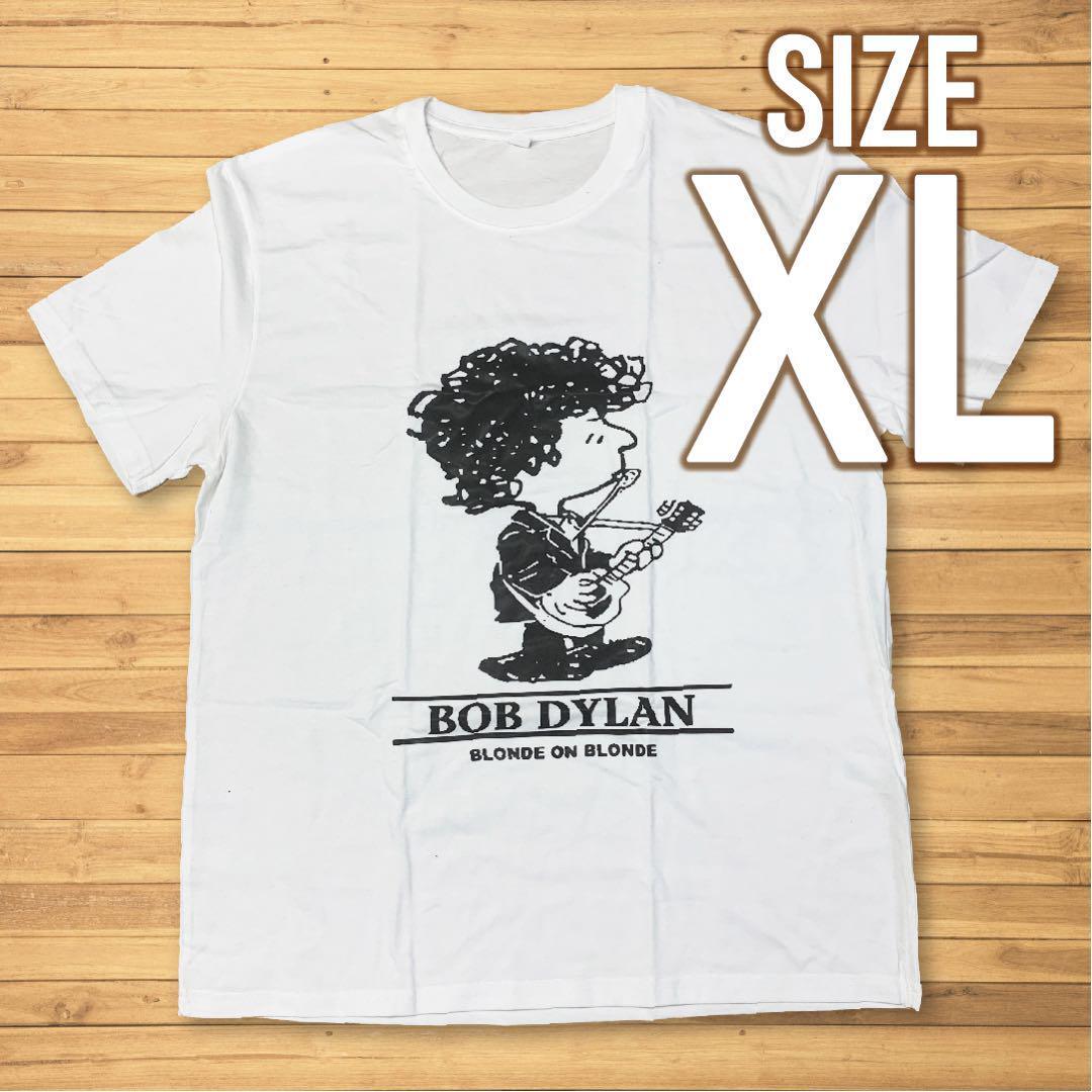 新品未使用★ボブ・ディラン × スヌーピー Tシャツ サイズXL 白 ☆送料無料☆ バンドTシャツ ロックTシャツ SNOOPY拍卖