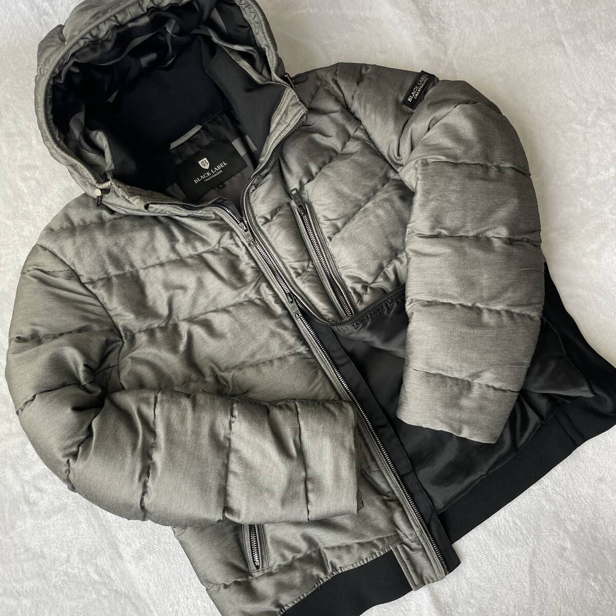 【極美品 LL 希少】ブラックレーベルクレストブリッジ 最高級ダウンジャケット グレー BLACK LABEL CRESTBRIDGE アウター ブルゾン コート拍卖