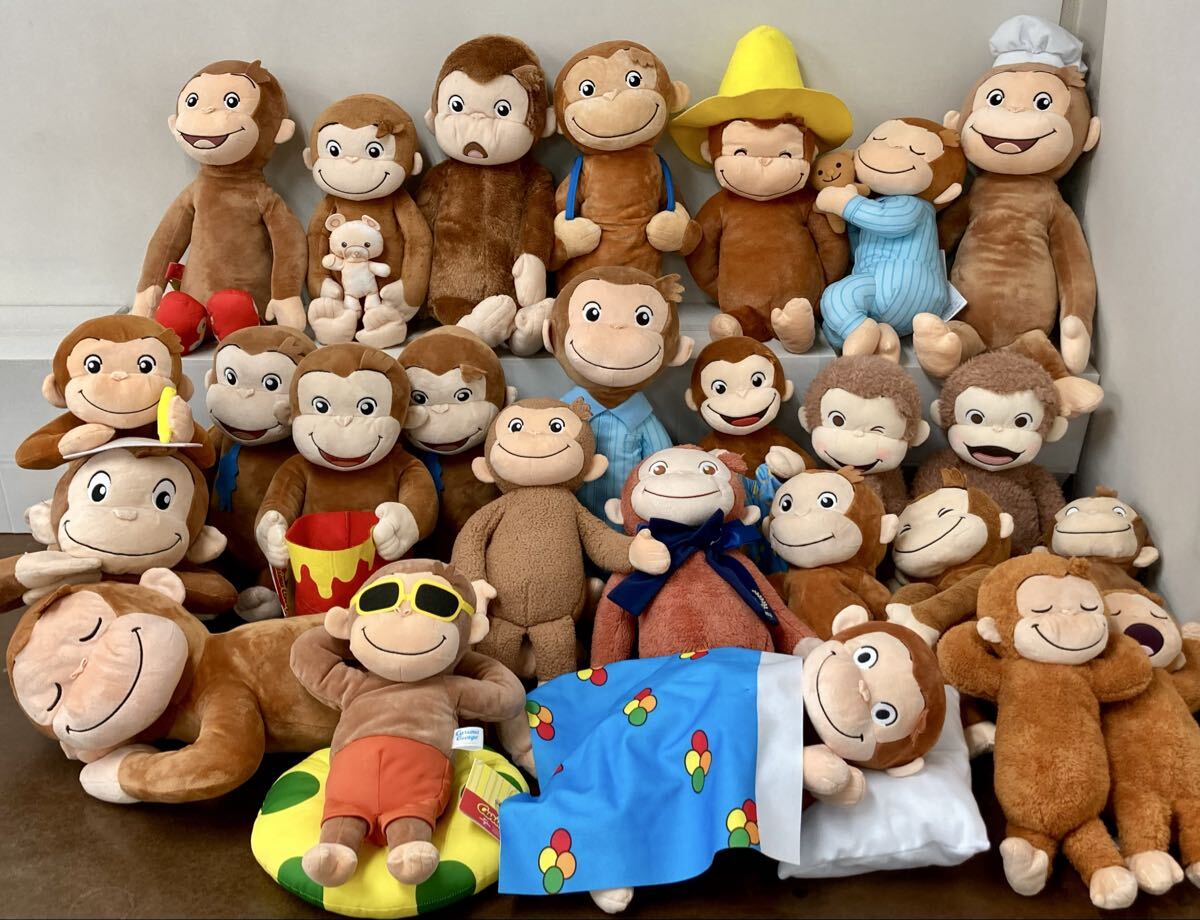 RR815) おさるのジョージ ぬいぐるみ グッズ 大量セット まとめ売り ぬいぐるみリュック ポーチ拍卖