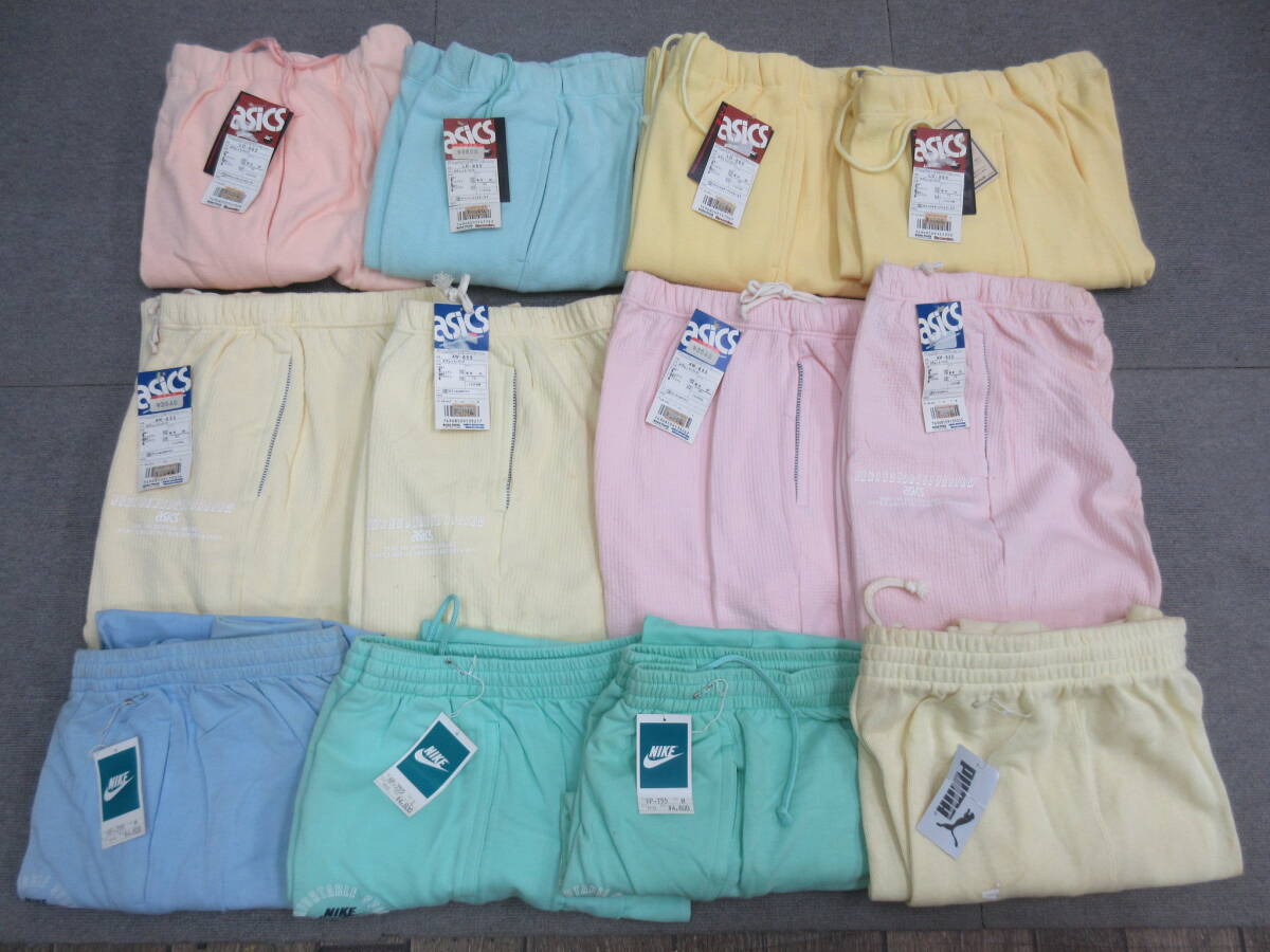 M【11-25】●21 スポーツ店在庫品 asics NIKE PUMA スウェットパンツ 12点まとめて M・Lサイズ タグ付き 未使用【9-8】拍卖