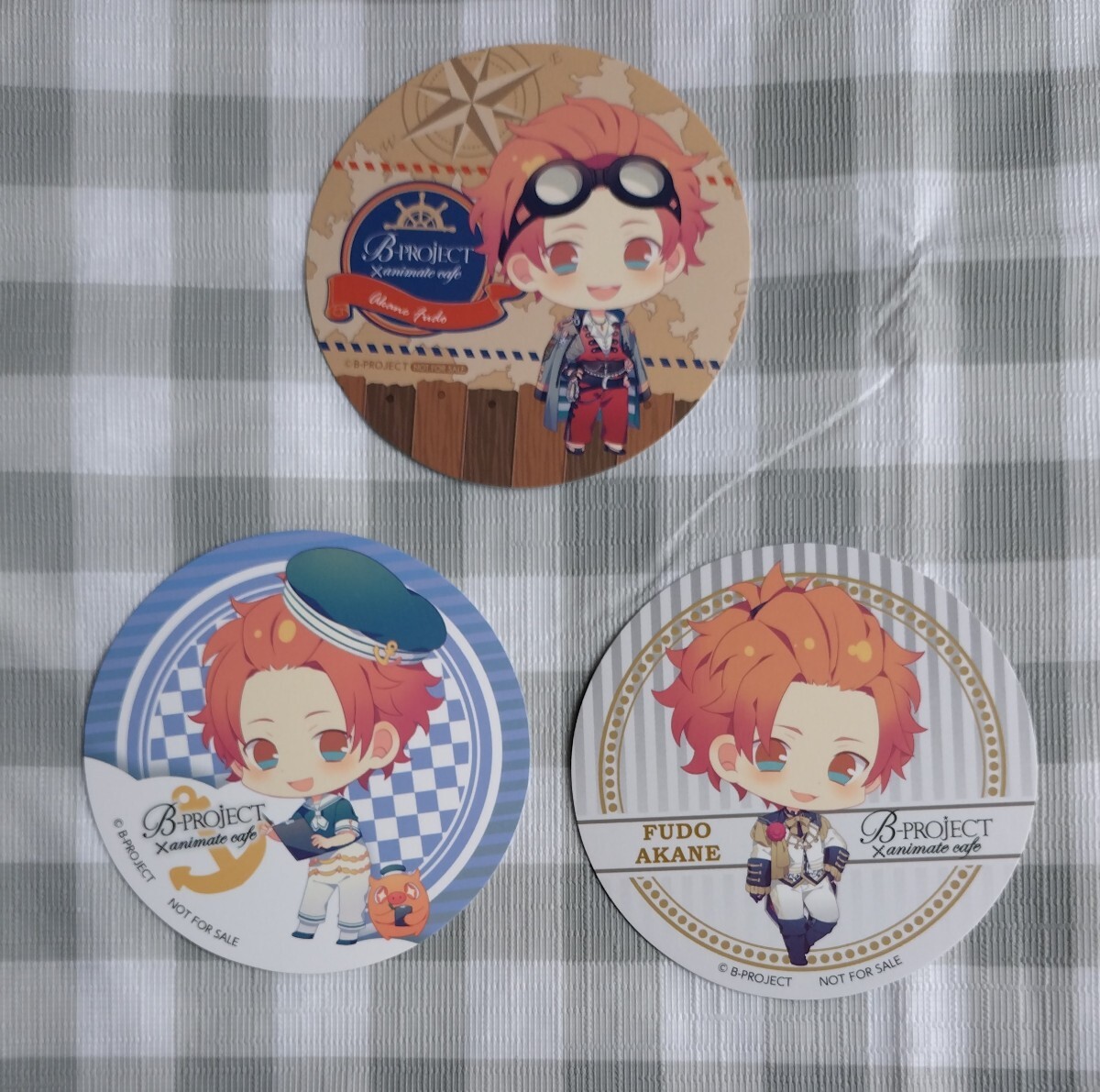 B-PROJECT 不動明謙 ペーパーコースター 3枚セット ビープロジェクト拍卖