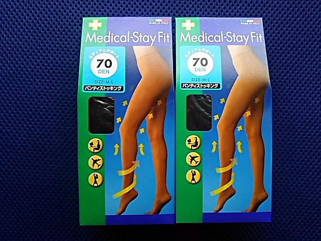Medical-StayFit パンティストッキング 黒【2足】70デニール イタリア製 サイズM-L 新品未使用品拍卖