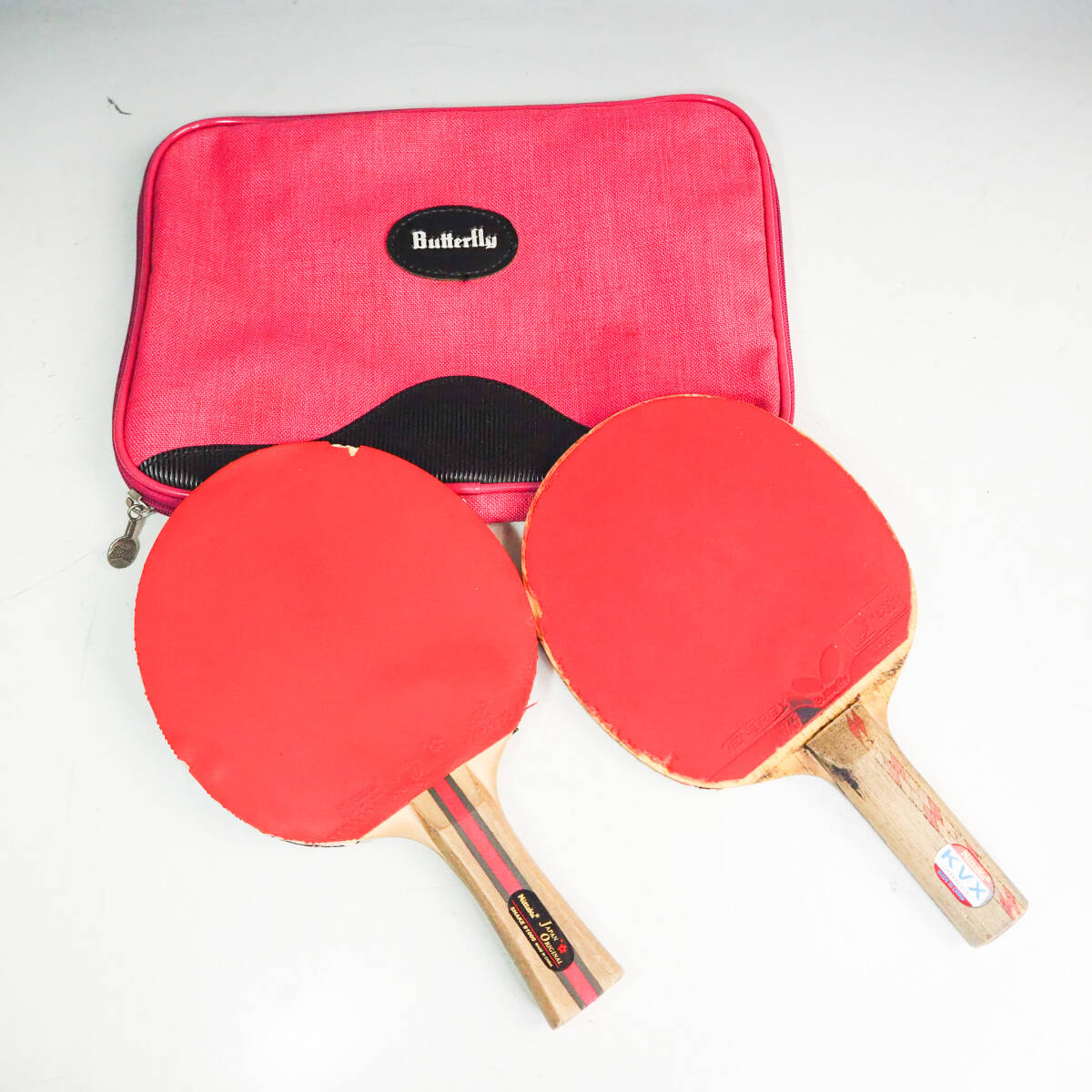 卓球ラケットシェークハンド 2点セット Nittakuニッタク KVX OFFENSIVE Shake #1000 ケース付 S1804拍卖