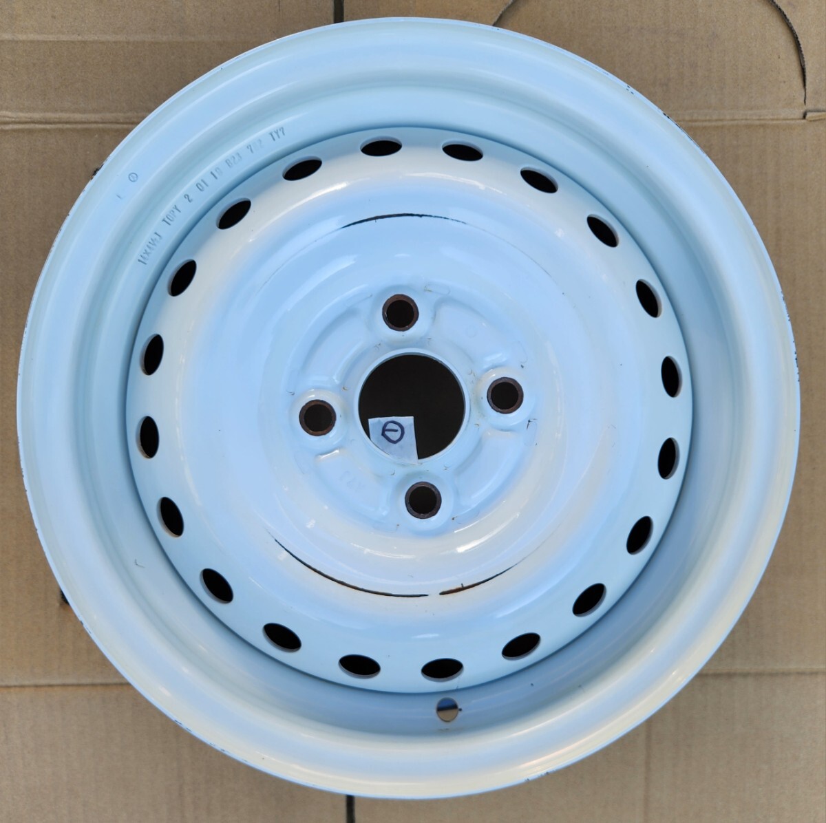 ホンダN-BOX カッパーブラウンスタイル純正 14インチ ホワイトホイール 1本 N-BOX JOY N-ONE N-WGN N-VAN 発送のみ ①拍卖