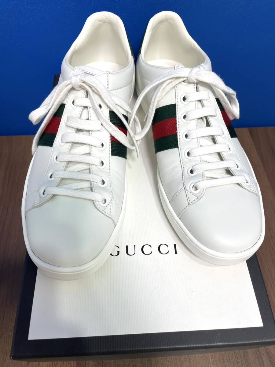 1円スタート 未使用 GUCCI グッチ 387993 シェリーライン ローカット スニーカー サイズ:36 1/2 拍卖
