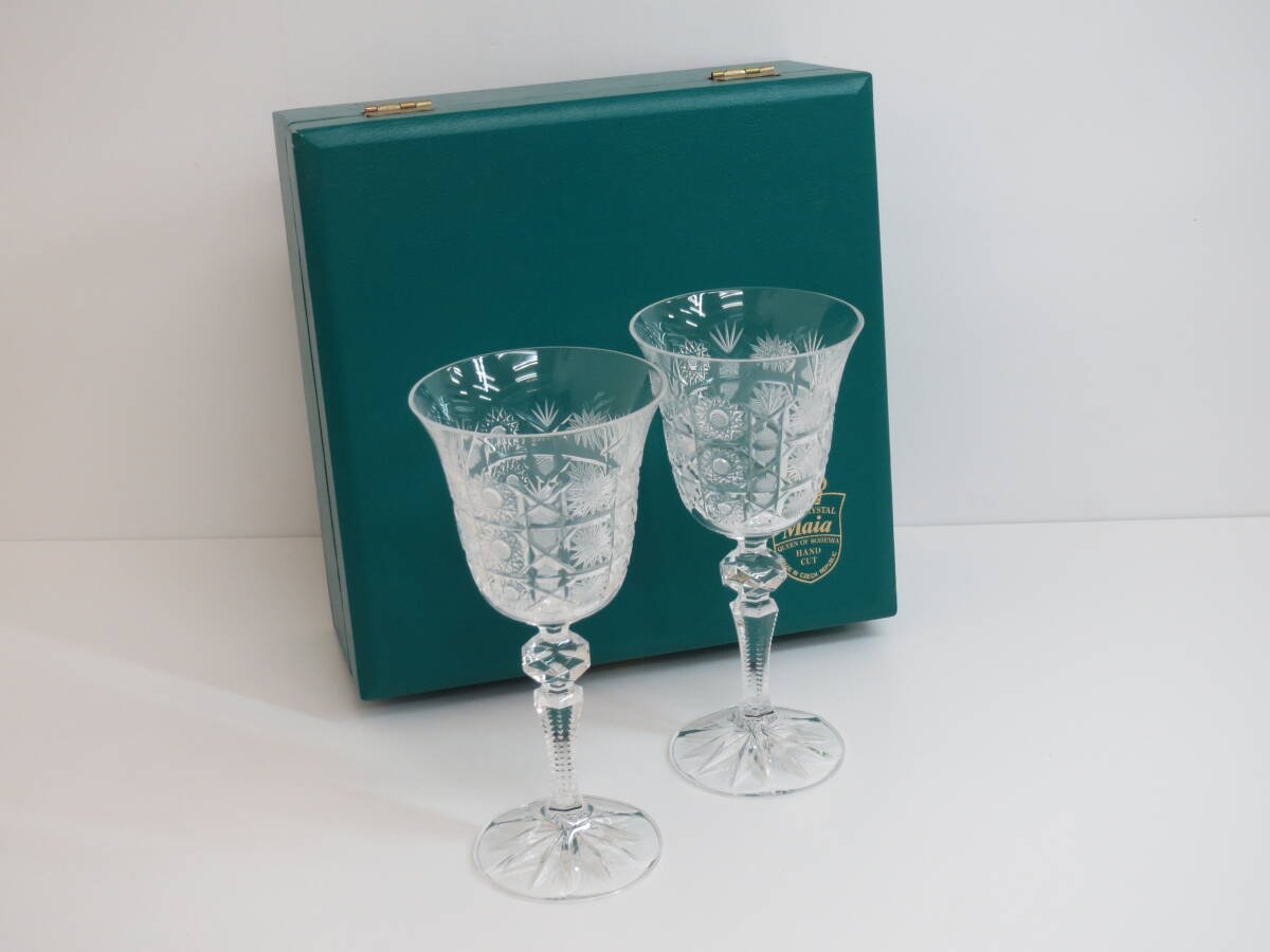 (e-2) Maia マイア クリスタル ワイングラス ペア ボヘミア拍卖