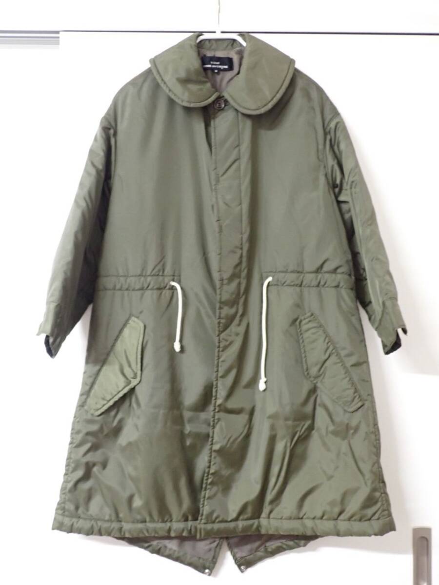 M730/1G〇tricot COMME des GARCONS トリコ コムデギャルソン コート 丸襟 中綿入り カーキ オリーブ 中古品〇拍卖