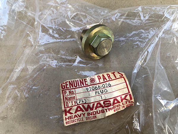 カワサキ 純正 オイル ドレンプラグ 92066-026 オイルドレンボルト Z1 Z2 Z750 Z1000 KZ750 Z750FX-1 Z1R拍卖
