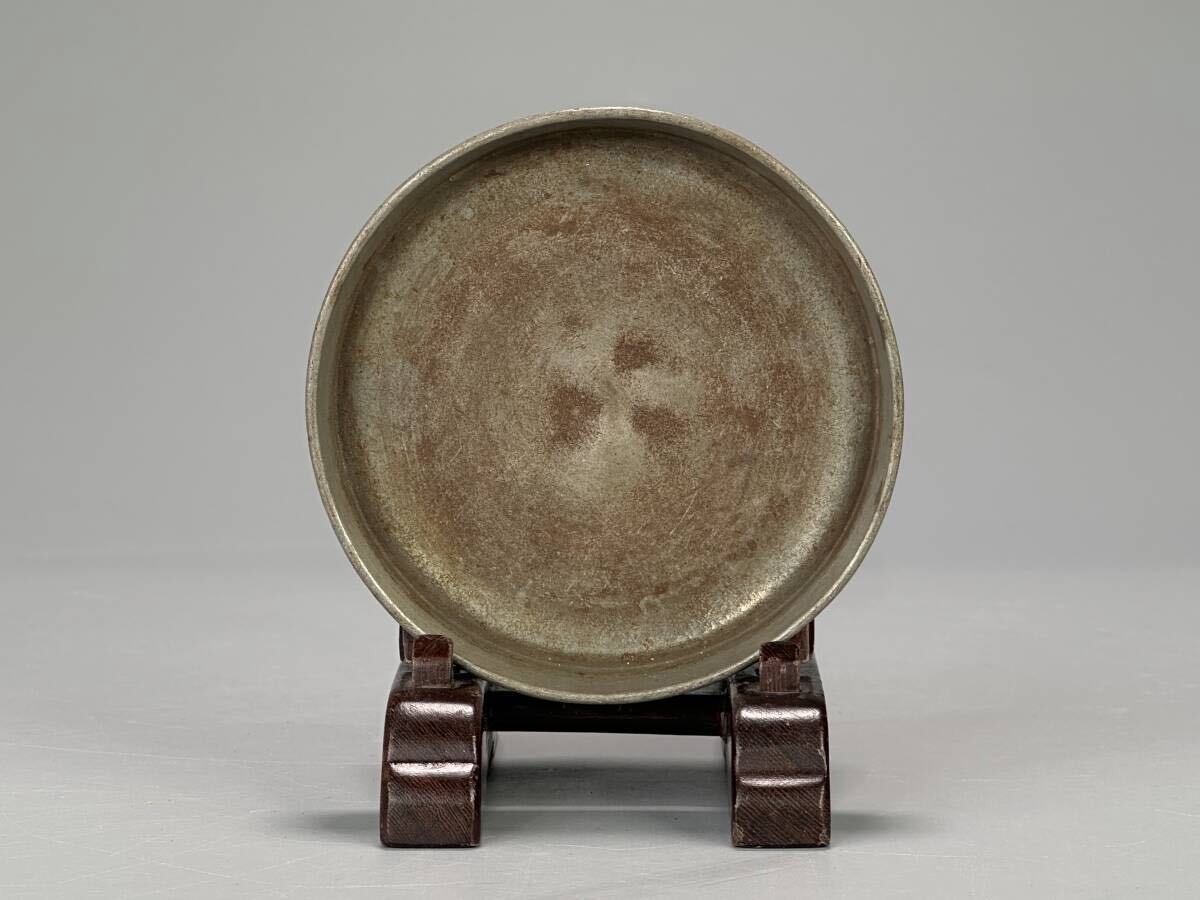 UN3-6 煎茶道具 古錫製 茶器 茶托 壺承 時代 拍卖